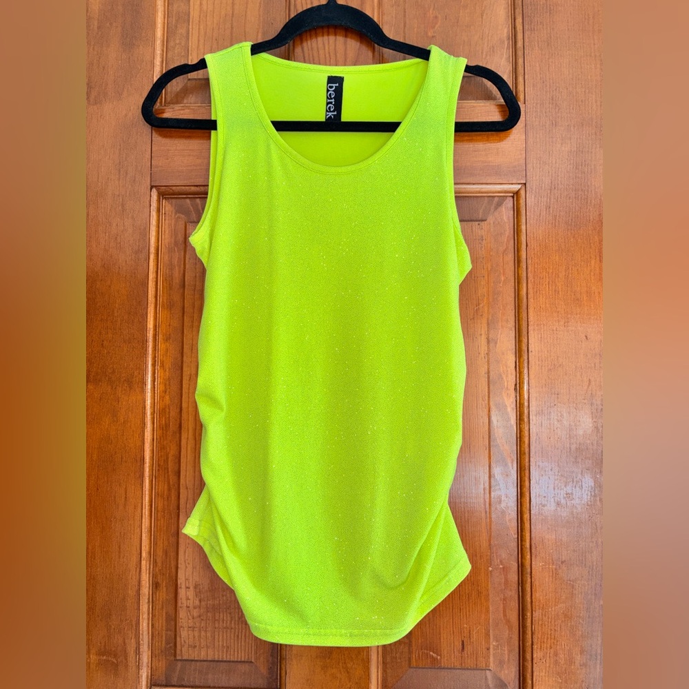 berlei Neon Yellow sparkle Tank Top - Sleeveless Women’s Performance Top